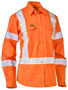 Picture of Bisley Women's X Taped Biomotion Hi Vis Cool Lightweight Drill Shirt BL6166XT