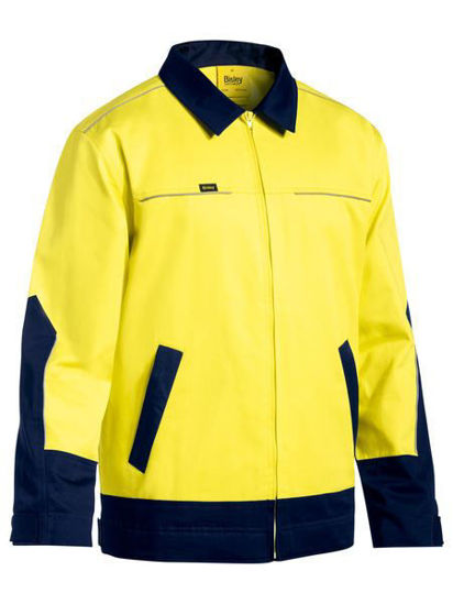 Picture of Bisley Hi Vis Drill Jacket with Liquid Repellent Finish BJ6917