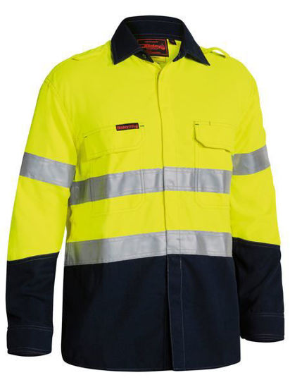 Picture of Bisley TenCate Tecasafe® Plus Taped Two Tone Hi Vis FR Non Vented Shirt - Long Sleeve BS8198T