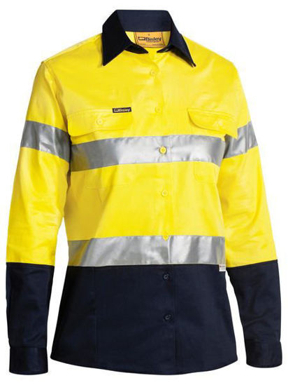 Picture of Bisley Women's Taped Hi Vis Drill Shirt BLT6456