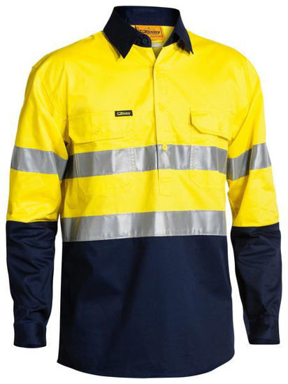 Picture of Bisley Taped Hi Vis Closed Front Cool Lightweight Shirt BSC6896