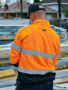 Picture of Bisley Taped Hi Vis 1/4 Zip Fleece Pullover with Sherpa Lining BK6987T