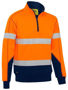 Picture of Bisley Taped Hi Vis 1/4 Zip Fleece Pullover with Sherpa Lining BK6987T