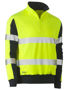 Picture of Bisley Taped Two Tone Hi Vis Contrast Stretchy 1/4 Zip Pullover BK6817T