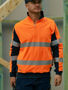 Picture of Bisley Taped Two Tone Hi Vis Contrast Stretchy 1/4 Zip Pullover BK6817T